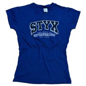 Y2K STYX Stretchy Blue Baby Tee Size Small